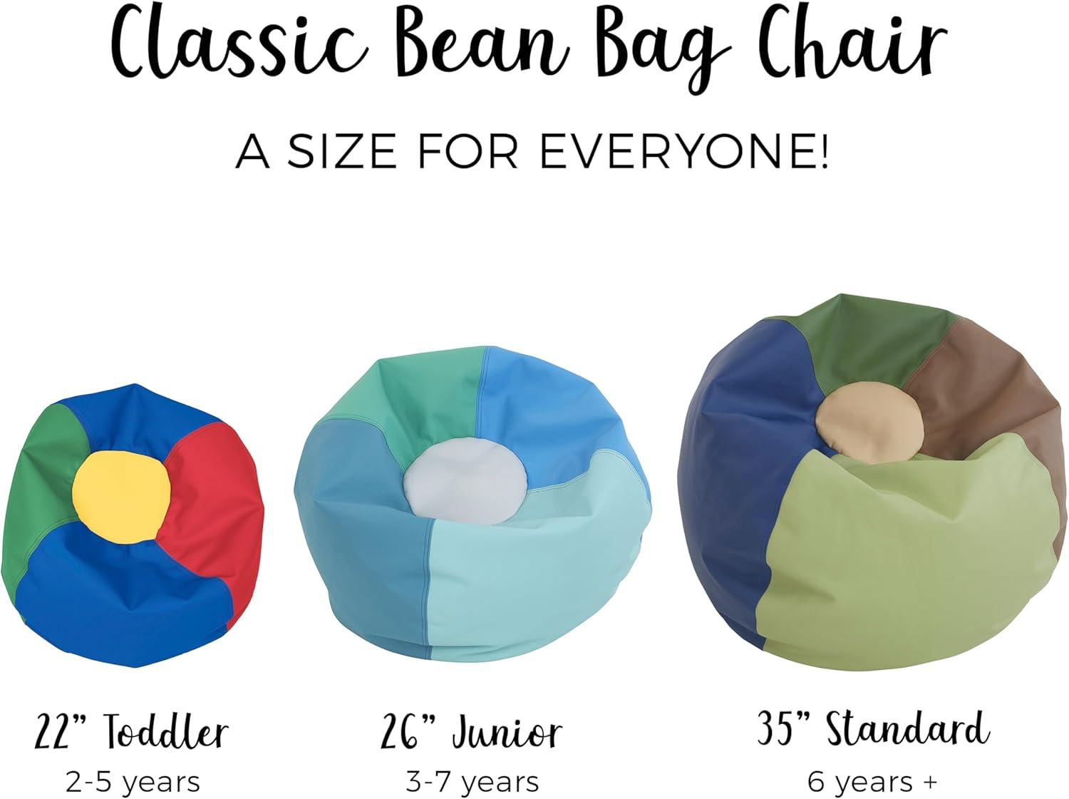 Factory Direct Partners 10477-TL SoftScape Classic 26" Junior Bean Bag Chair, Furniture for Kids, Libraries or Home - Teal