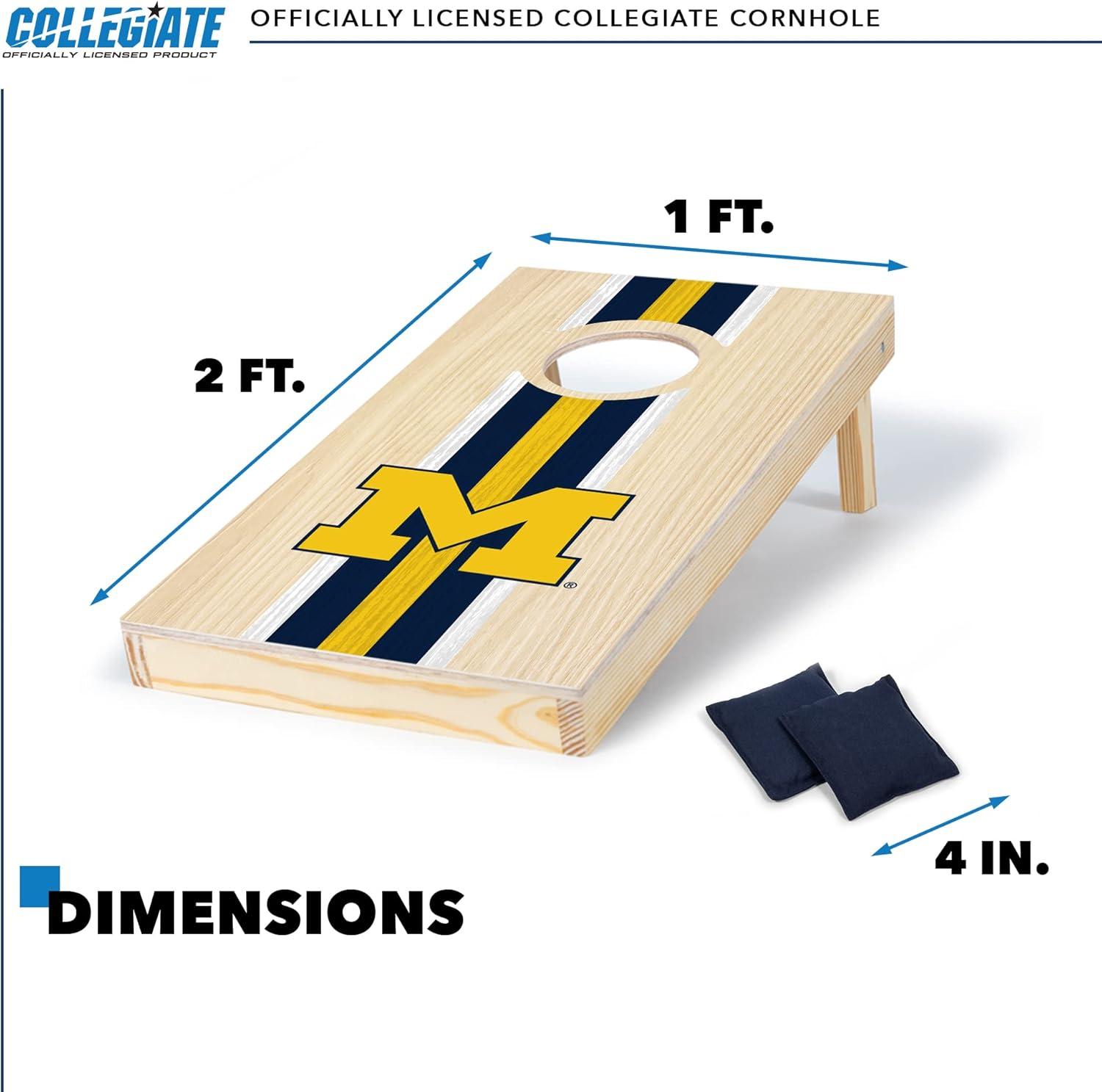 Michigan Wolverines 1'x2' Solid Wood Cornhole Set with Bean Bags