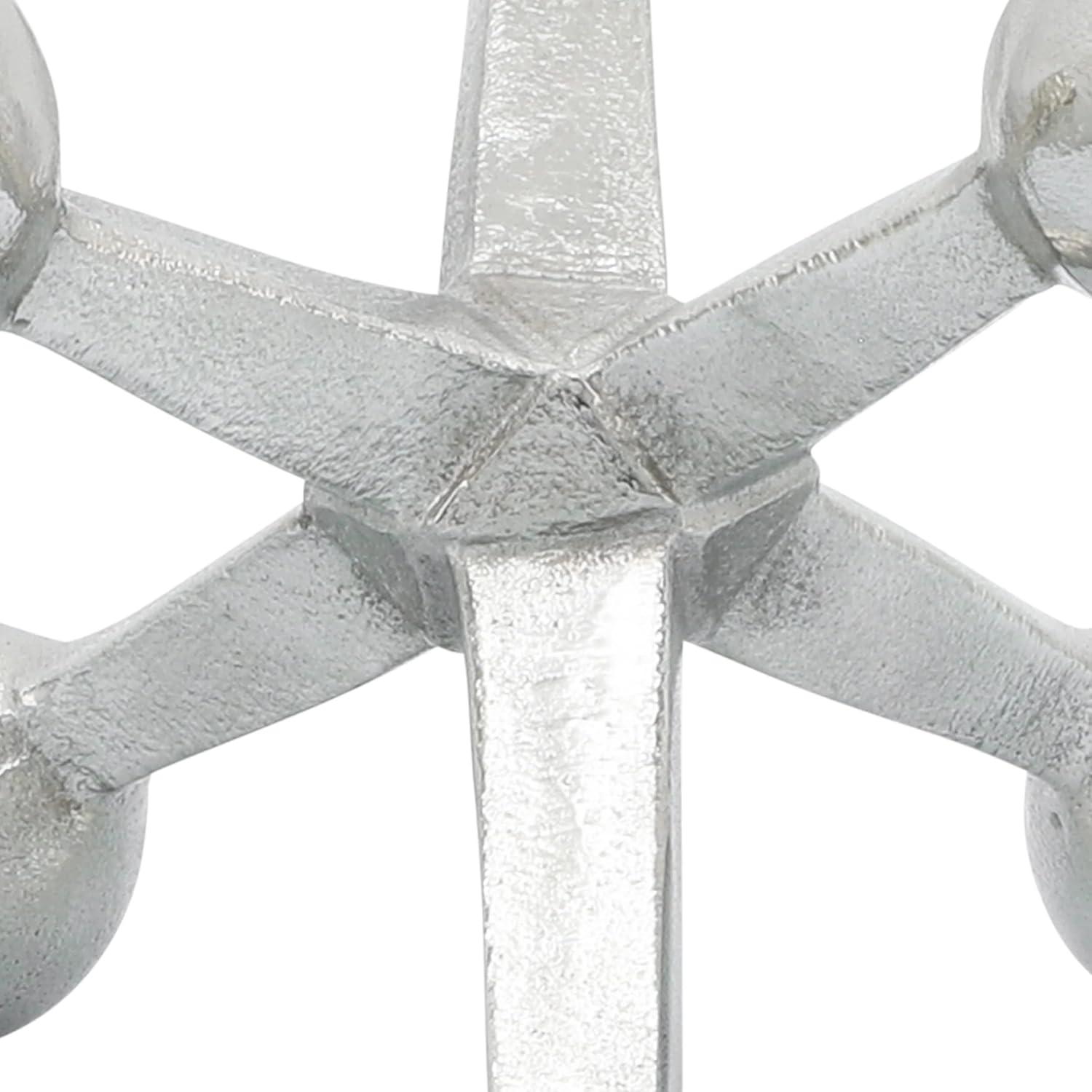 Sagebrook Home Creative Metal Jacks Sculpture for Room, Bedroom or Office Decor, Aluminum, Silver 7 L x 5 W x 5 H Inches