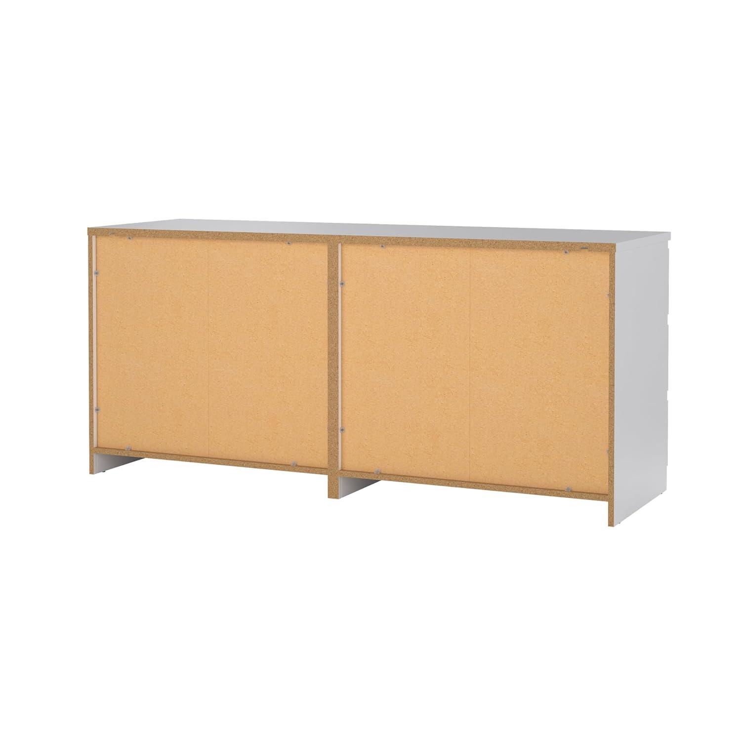 Tvilum Scottsdale 6 Drawer Double Dresser for Adults, White High Gloss