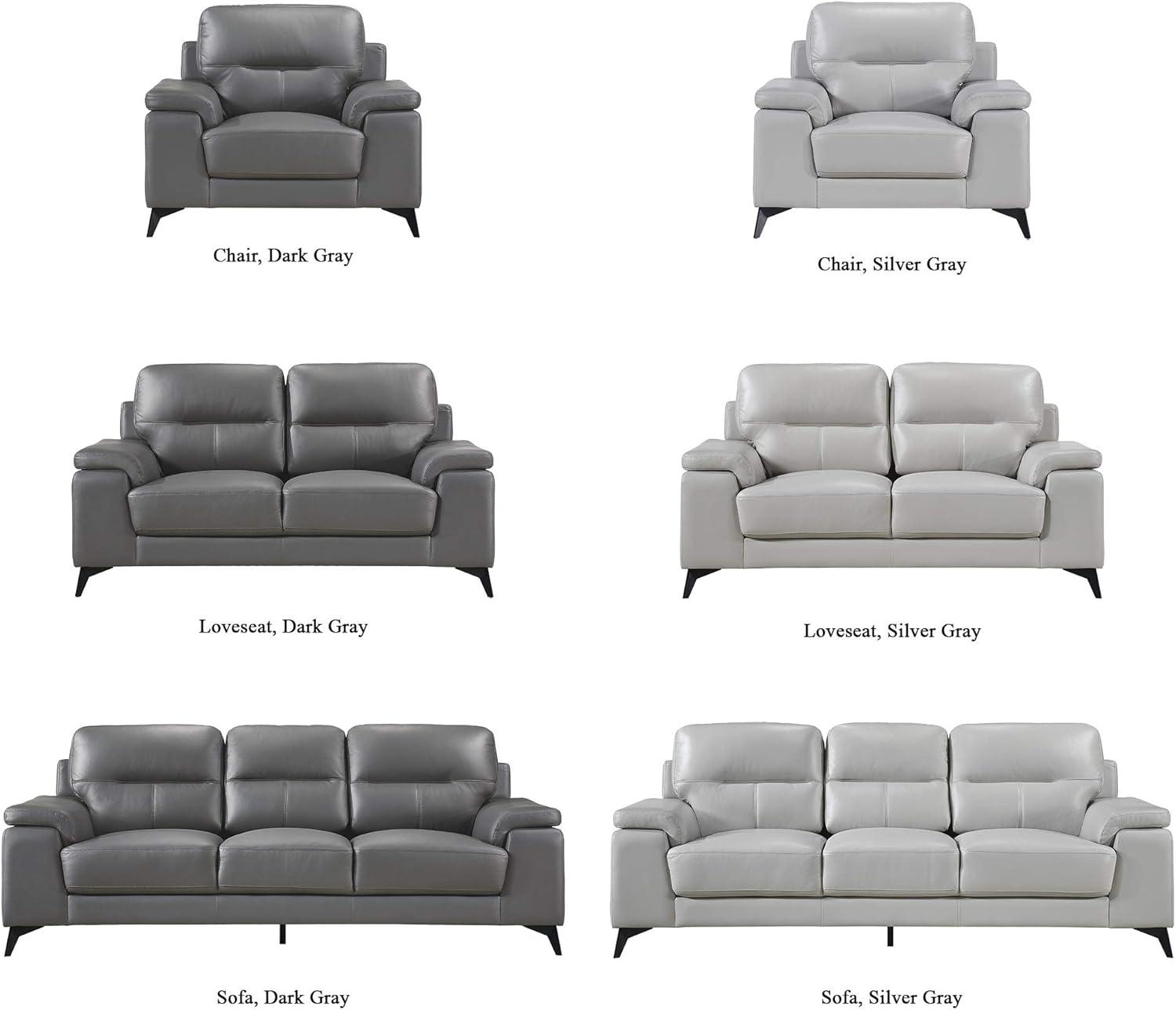 Lexicon Mischa Leather Match Loveseat in Dark Gray