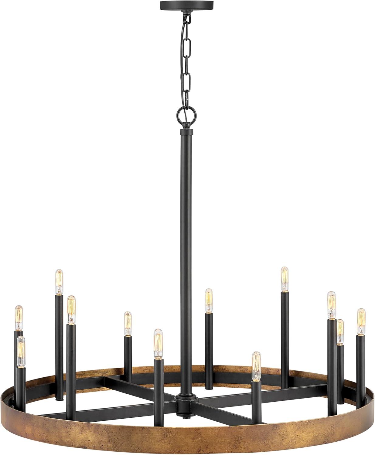 Wells Indoor 12-Light Wagon Wheel Chandelier