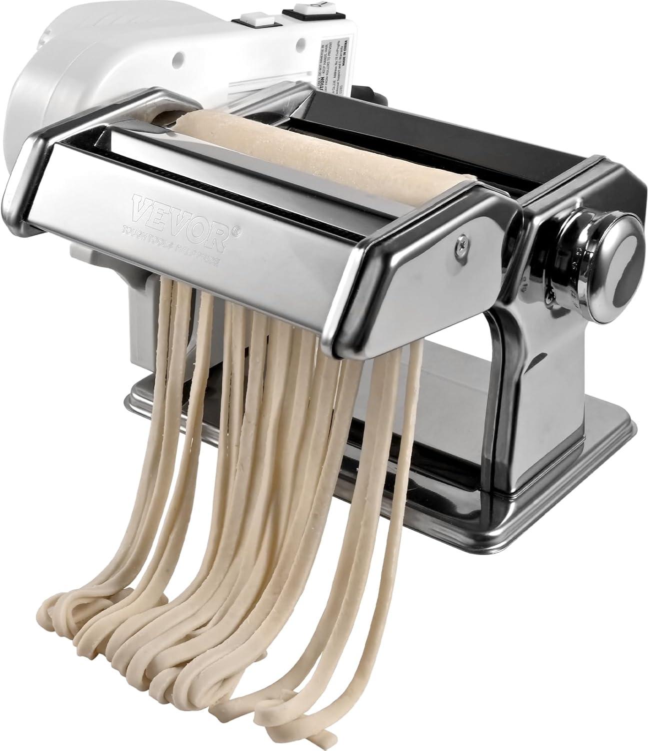 Electric Pasta Maker Machine, 9 Adjustable Thickness Settings Noodles Maker, Stainless Steel Noodle Rollers and Cutter, Pasta Making Kitchen Tool Kit, Perfect for Spaghetti, Fettuccini, Lasagna