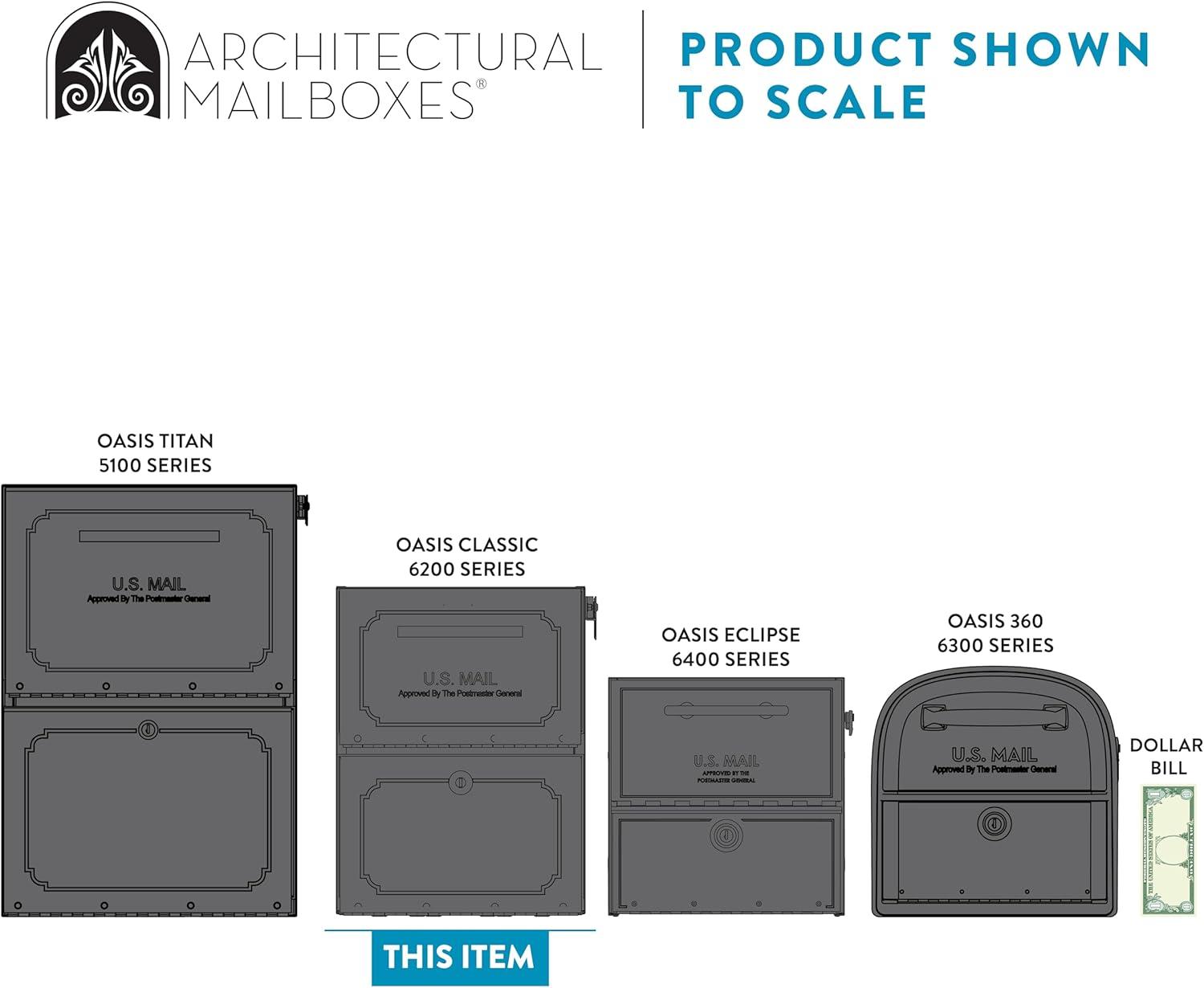 Architectural Mailboxes Oasis Classic Large High Security Parcel Mailbox, White