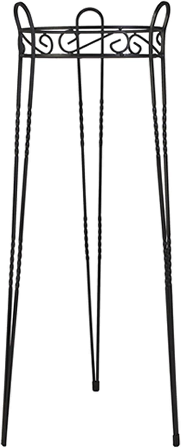 CobraCo SCBPS1030-B 30 in. Canterbury Scroll Top Plant Stand - Black
