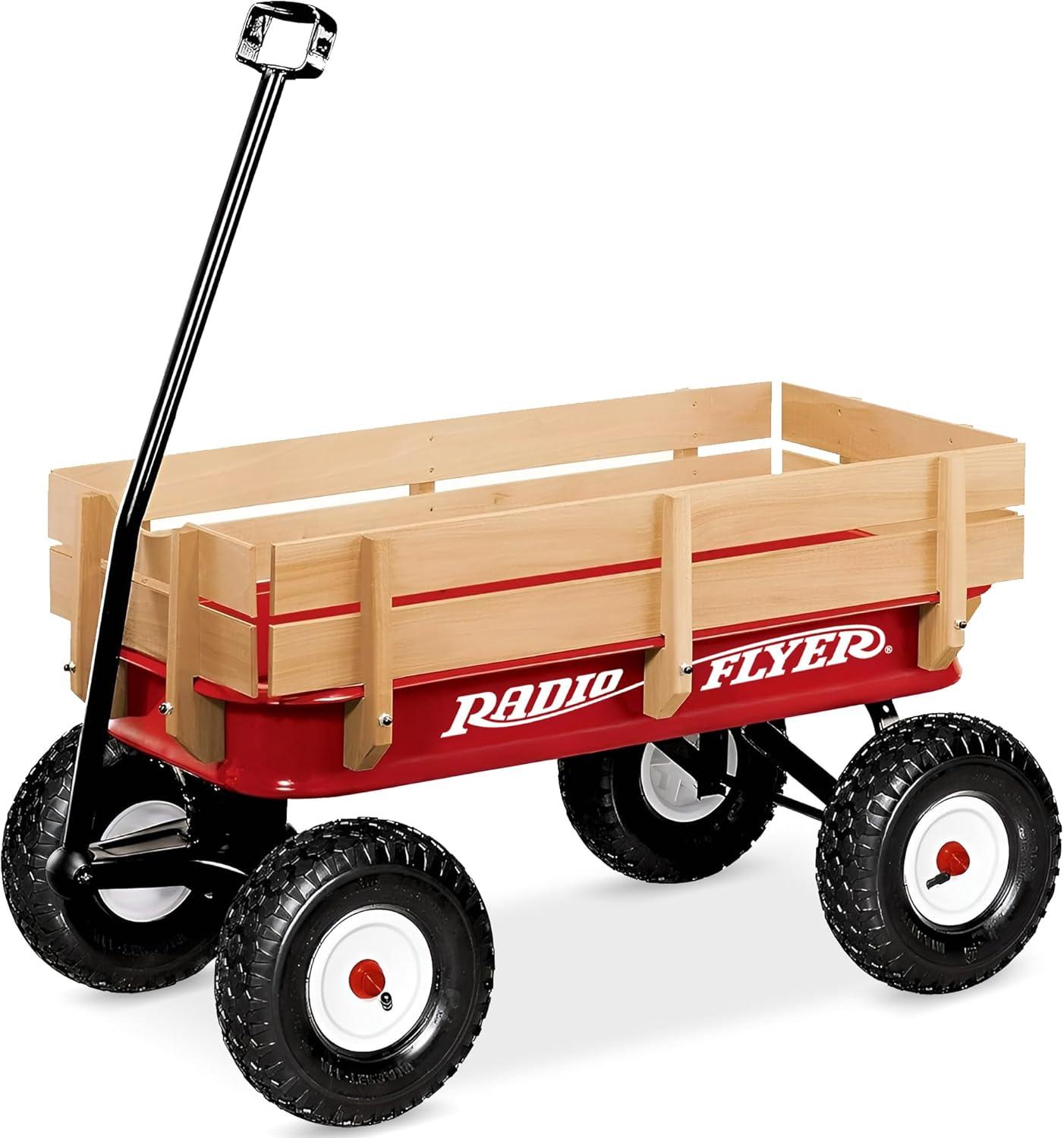 Full-Size All-Terrain Steel and Wood Pull Food & Drink Server