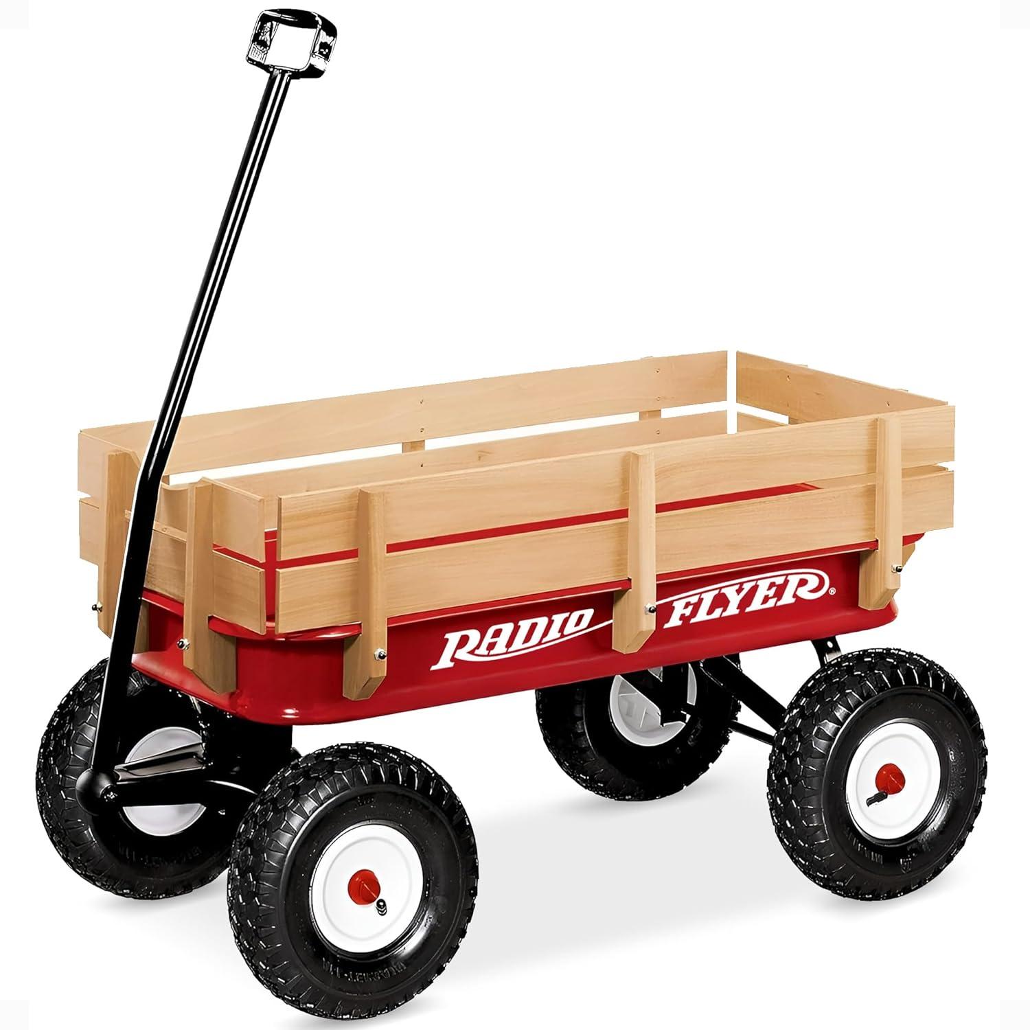 Full-Size All-Terrain Steel and Wood Pull Food & Drink Server