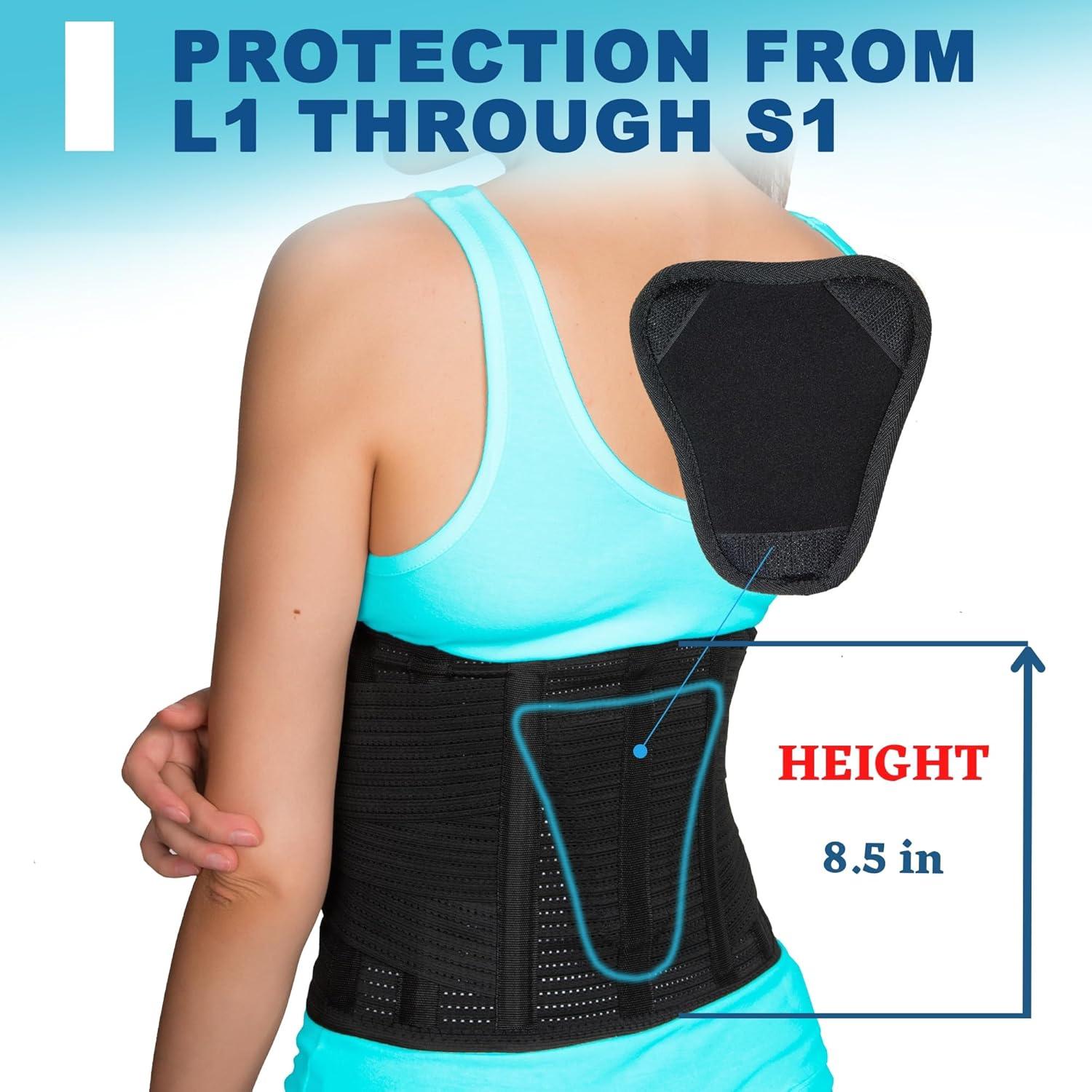 AVESTON Lumbar Brace Back Support Belt for Lower Back Pain Relief Women Men - Large Size