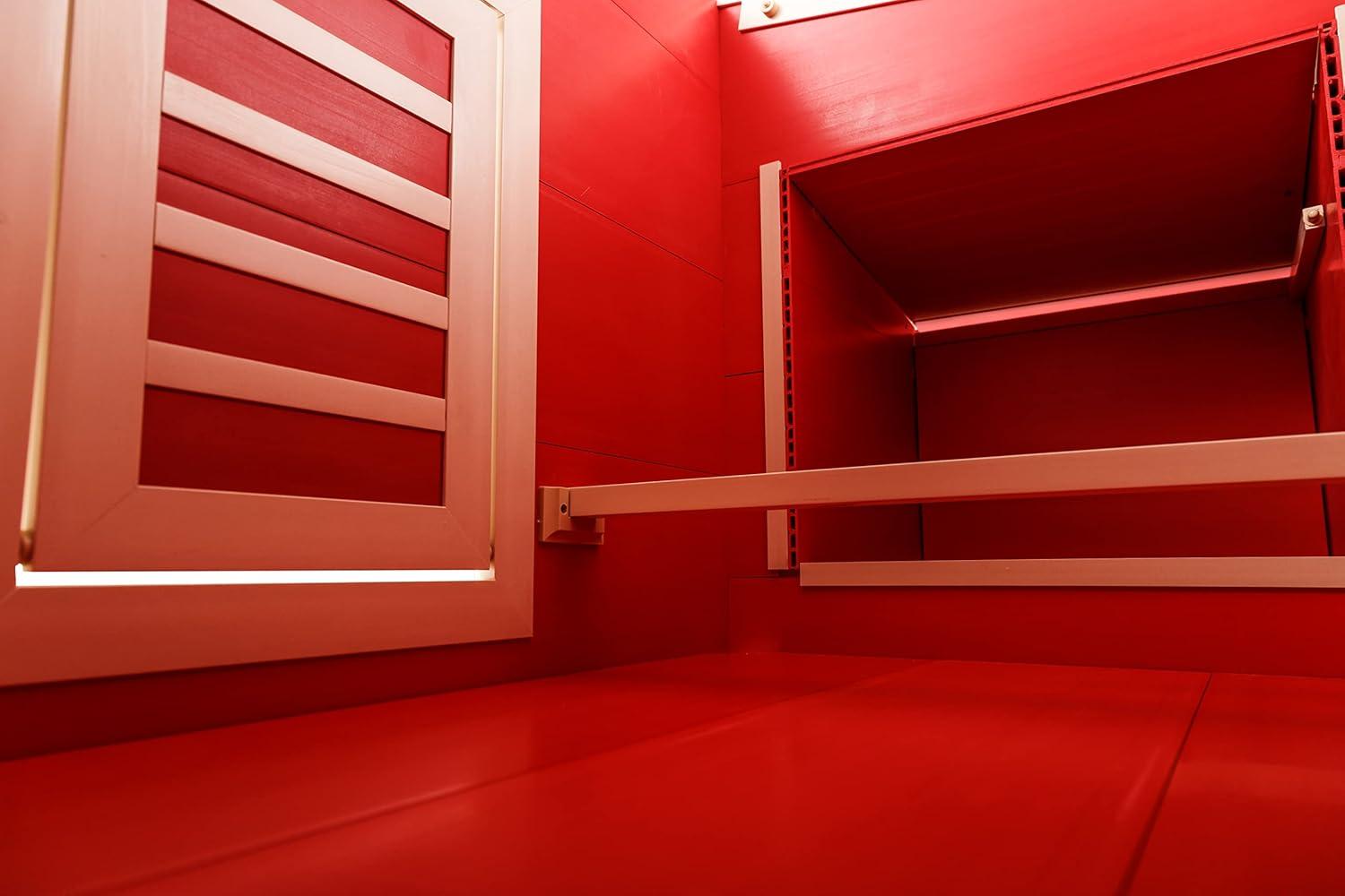 New Age Pet® ECOFLEX® Red Fontana Chicken Barn, Eco-Friendly and Non-Toxic Urban Coop for 2-3 Chickens, Easy Assembly, with Nesting Box and Roosting Bars, Moisture and Odor Resistant