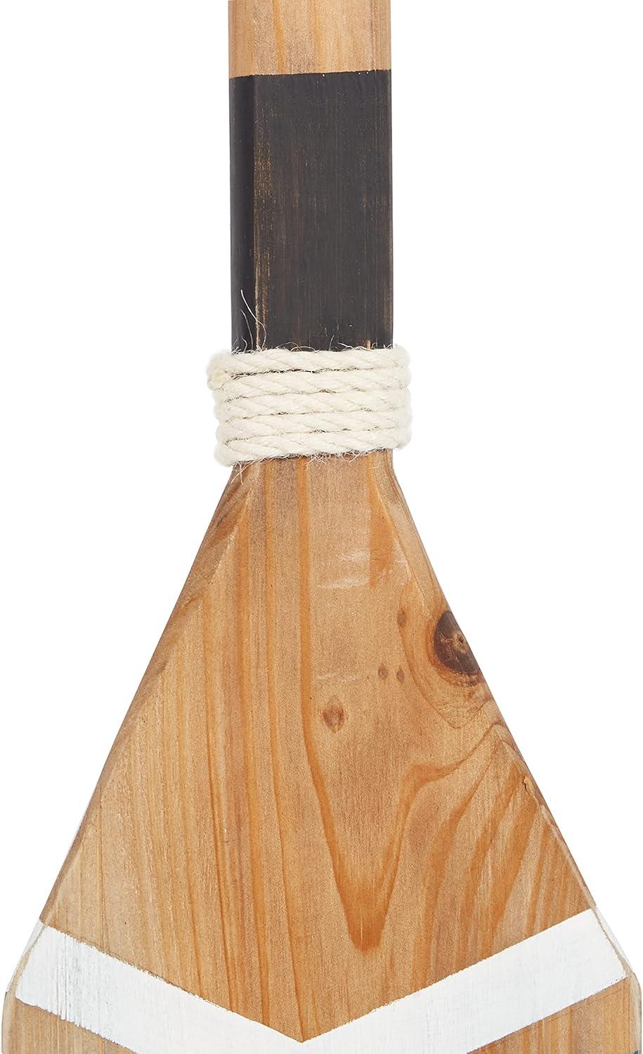 DecMode Multi Colored Wood Novelty Canoe Oar Paddle Wall Decor with Arrow and Stripe Patterns (2 Count)