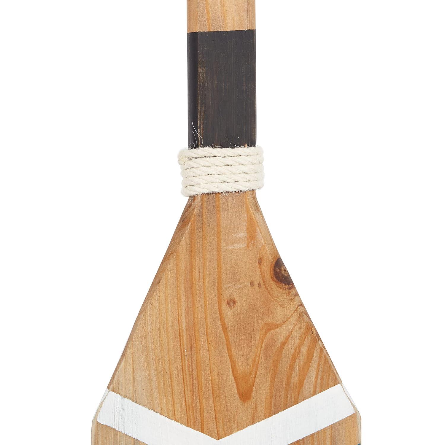 DecMode Multi Colored Wood Novelty Canoe Oar Paddle Wall Decor with Arrow and Stripe Patterns (2 Count)