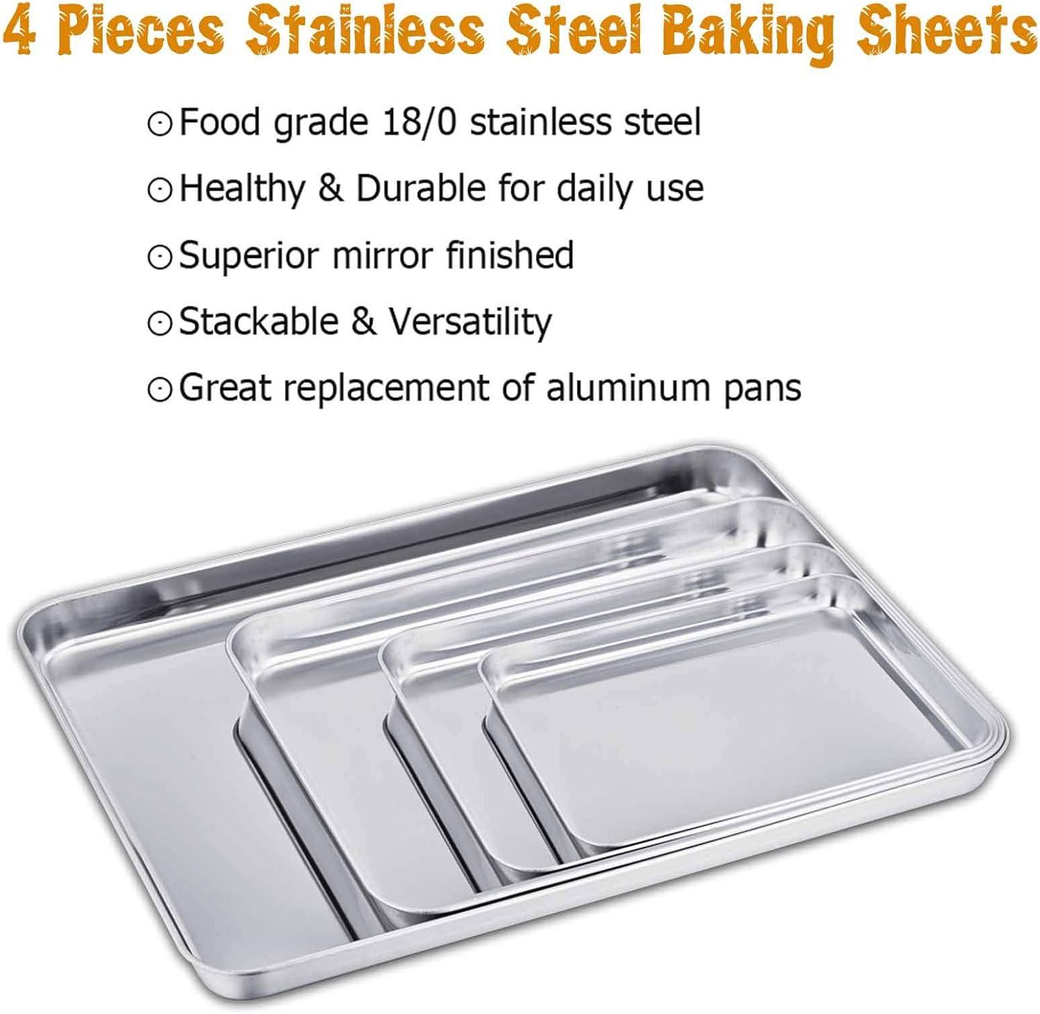 Stainless Steel Non-stick 4-Piece Cookie Sheet Set