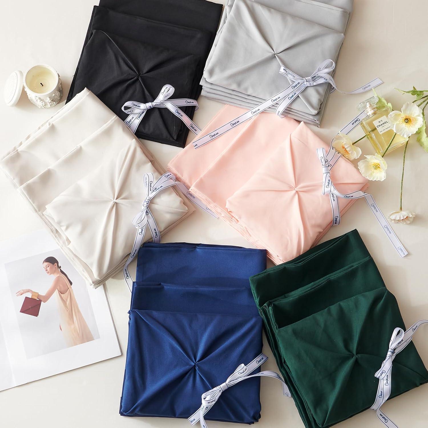 Cozy Comfort White King Comforter Set - 7 Pieces Pintuck Bed in A Bag, Bedding Sets with Comforters, Sheets, Pillowcases & Shams