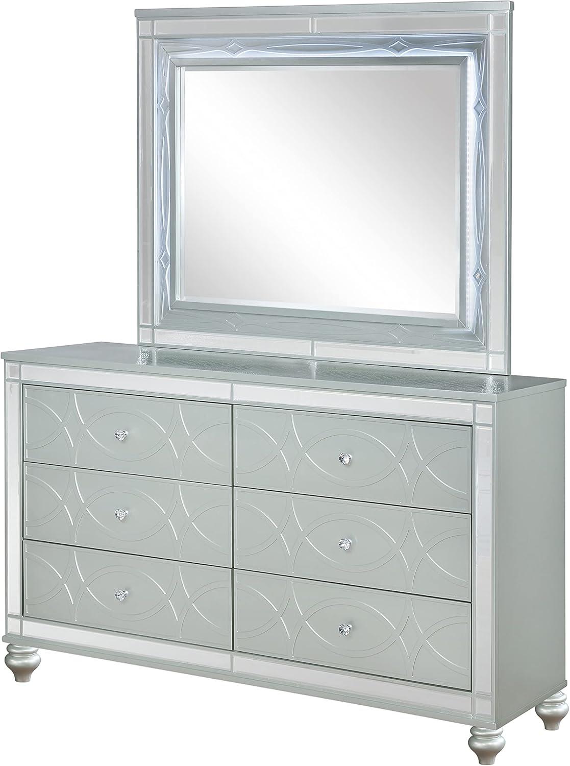 Gunnison 6-drawer Dresser Silver Metallic