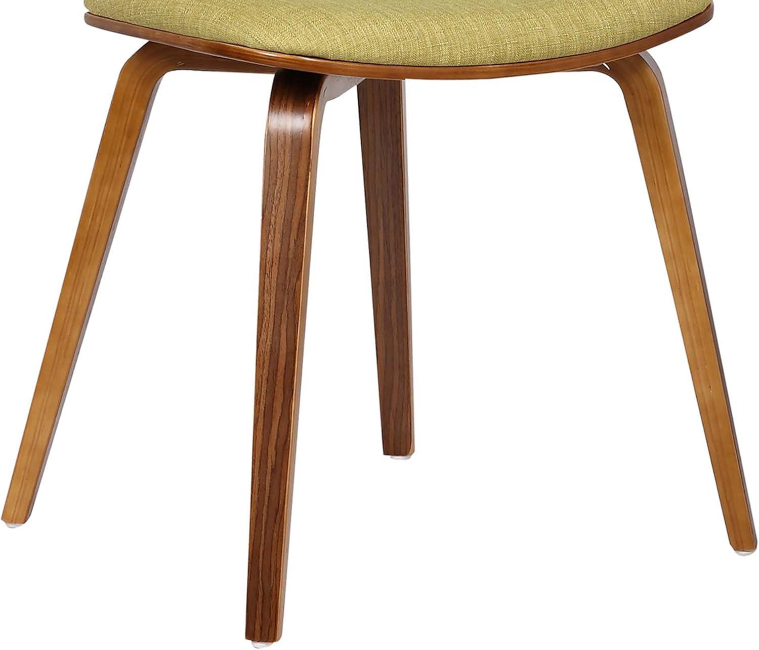 Jaguar Mid-Century Dining Chair in Walnut Wood and Green Fabric