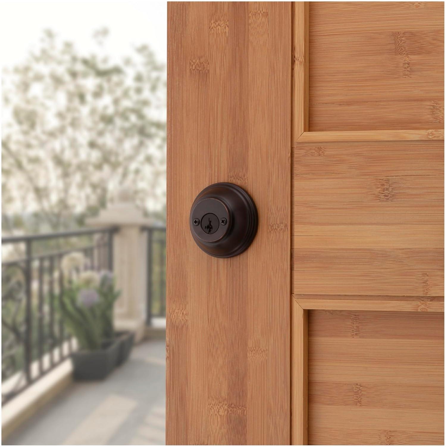 385 Round Double Cylinder Deadbolt Featuring SmartKey in Venetian Bronze