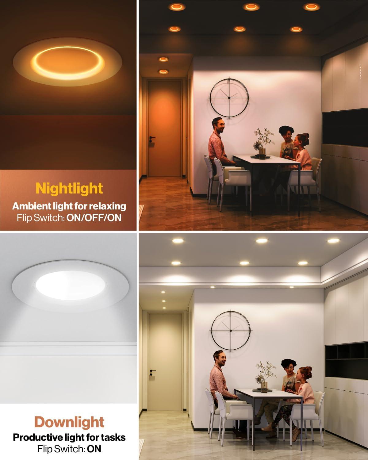 White 6-Inch Selectable LED Recessed Lighting with Smooth Trim