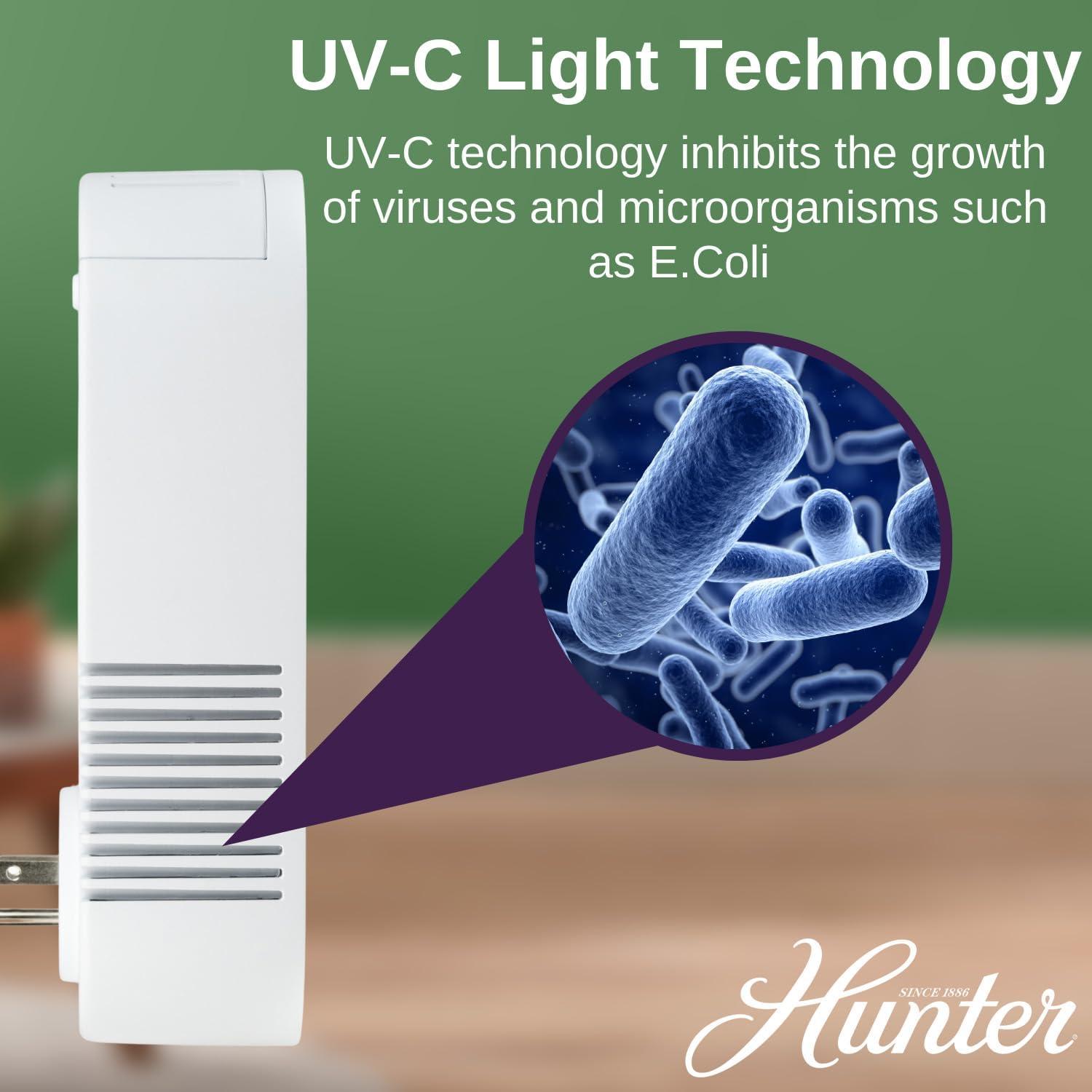 Gray Plug-in UV-C Air Sanitizer with HEPA Filter