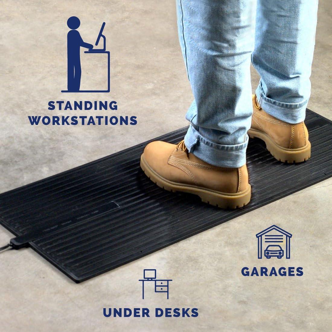 Cozy Products 16"X36" Electra Floor Heating Mat: Indoor Electric Heated Rubber Mat, Black, 6ft Cord