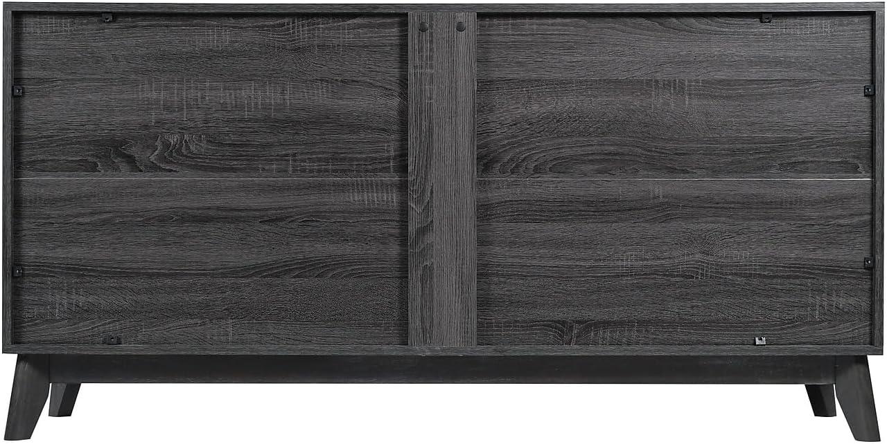 Flash Furniture 60" Buffet Cabinet with 4 Soft Close Doors and Adjustable Shelves - Black Wash