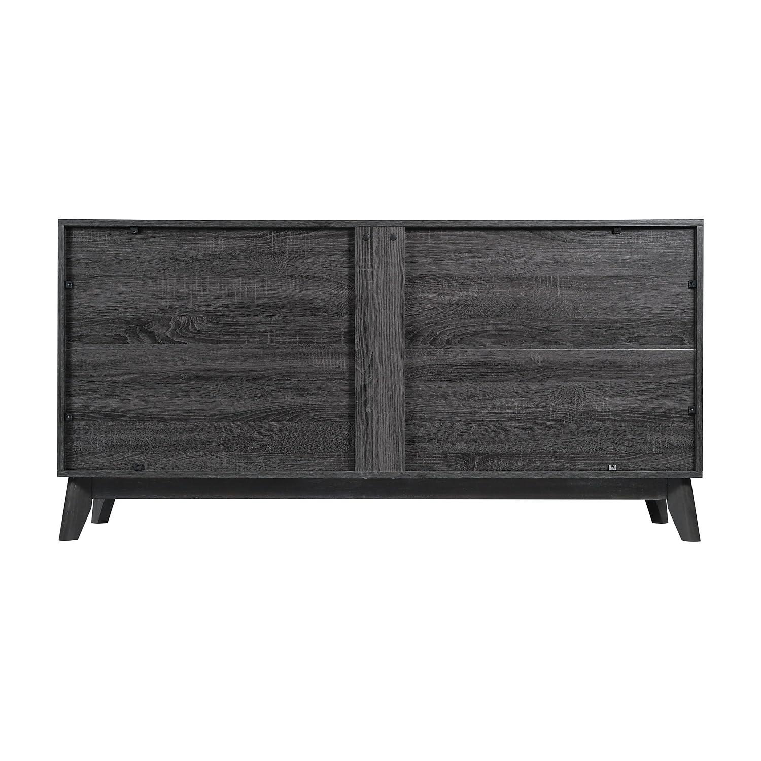Flash Furniture 60" Buffet Cabinet with 4 Soft Close Doors and Adjustable Shelves - Black Wash