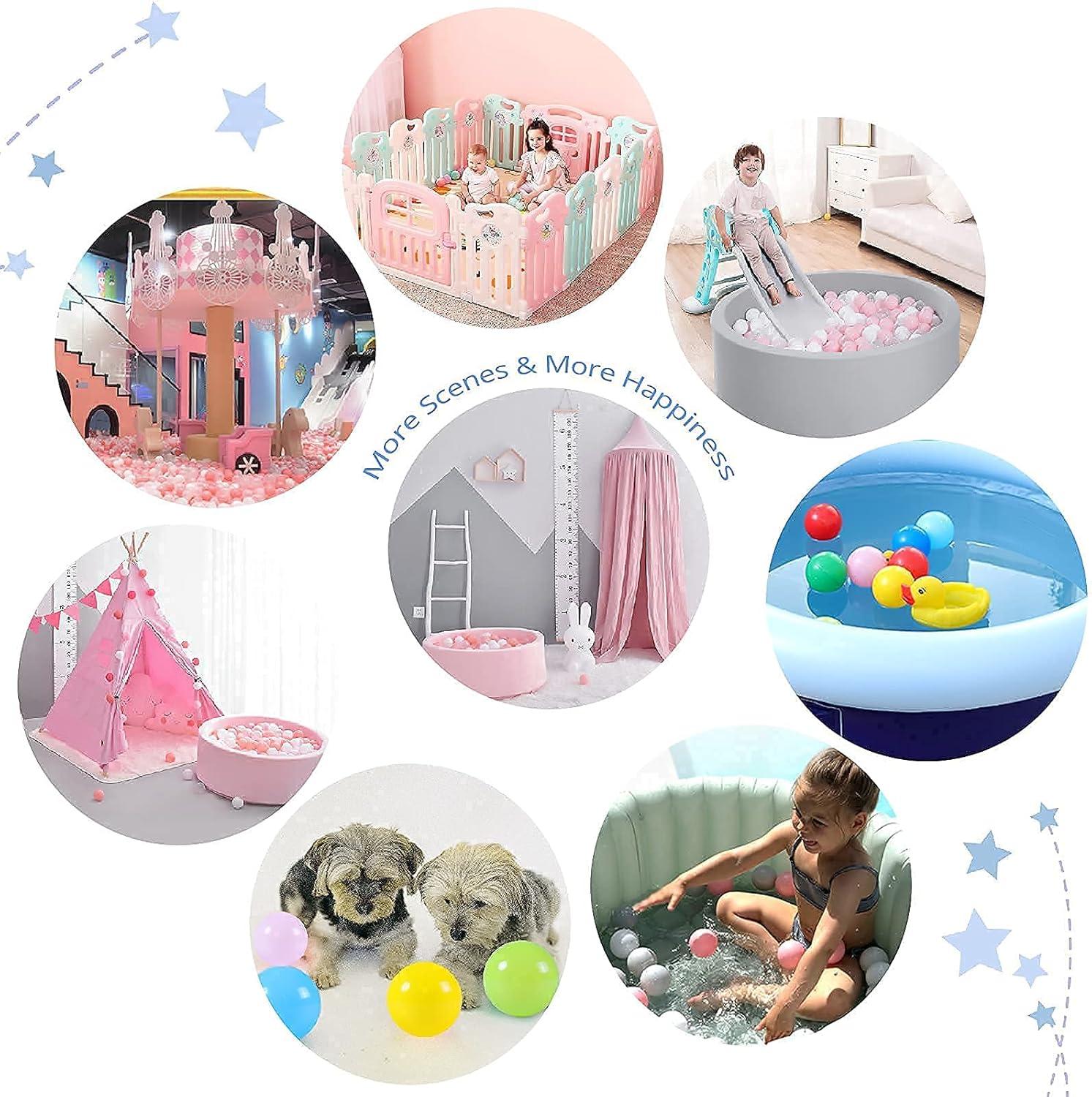 Anvazise 100Pcs Ball Pit Balls Thickened Eco-friendly Smooth Reusable Bite-resistant Hand-on Ability PE Material Macaron Color Pit Balls Kindergarten Toy