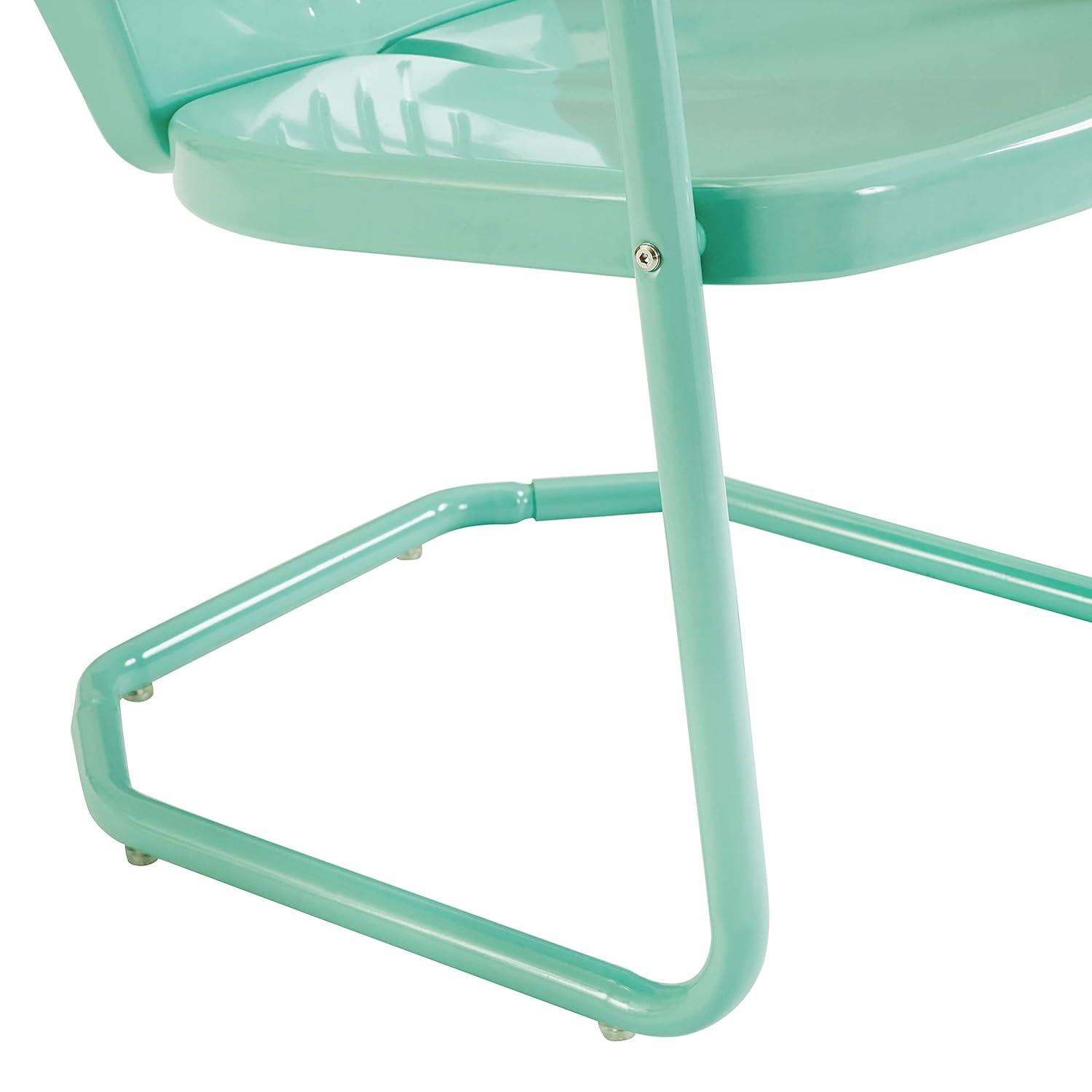 Crosley Furniture Griffith Metal Outdoor Patio Chair in Aqua