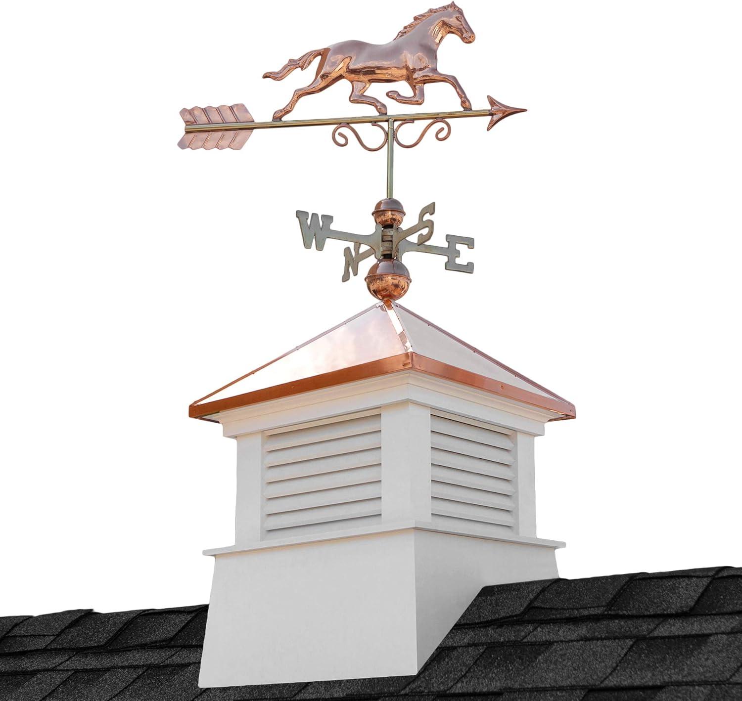 Good Directions 18" Square Manchester Vinyl Cupola with Horse Weathervane by