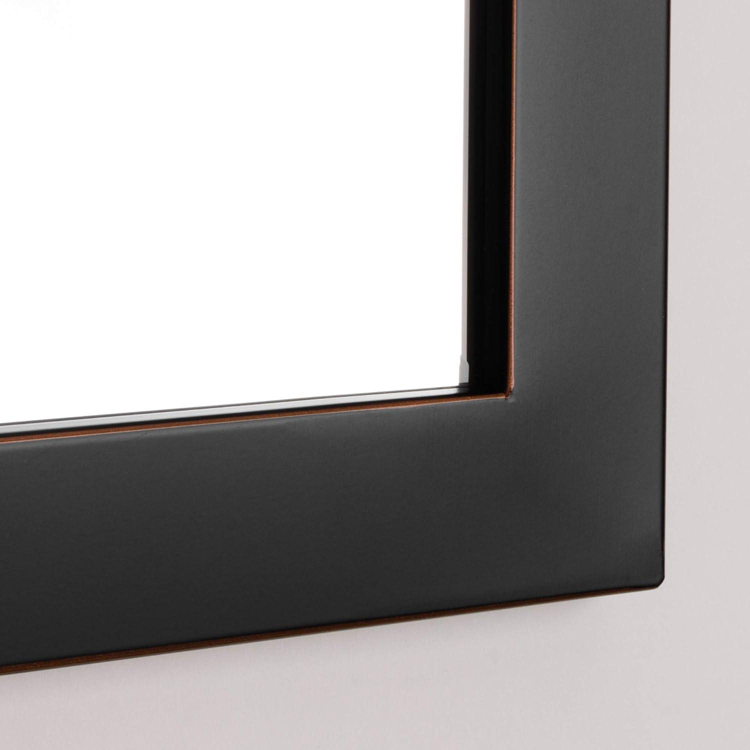 Head West Oil-Rubbed Dark Bronze Stainless Steel Frame Vanity Mirror - Elegant Rectangle Bathroom Mirror with Z-Bar Brackets for Easy and Sturdy Vertical & Horizontal Mounting - 30" x 40"