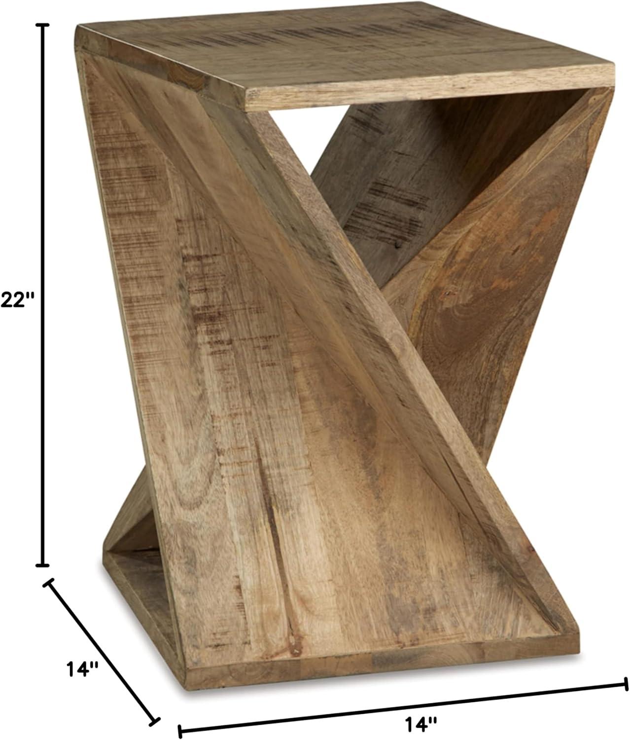 Zalemont Solid Wood Abstract End Table