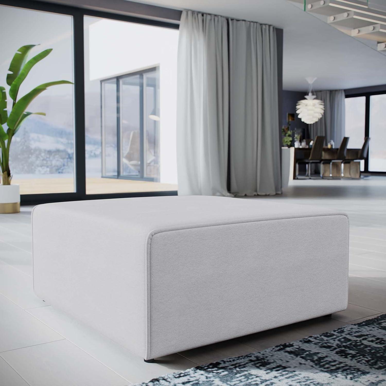 Modway Mingle Fabric Ottoman in White