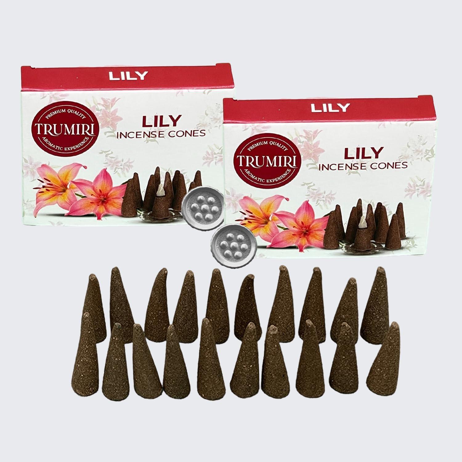 Lily Incense Cones - Total 20 Cone Incense - Dual Pack of 10 Insence Cones - Incense Cones Scented - Cone Incense Scents - Insense Cones - Incent Cone