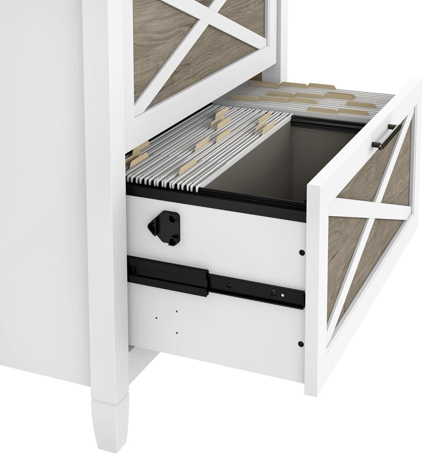 Gracie Oaks Lateral File Cabinet, Modern Farmhouse 2 Drawer File Cabinet For Home Office