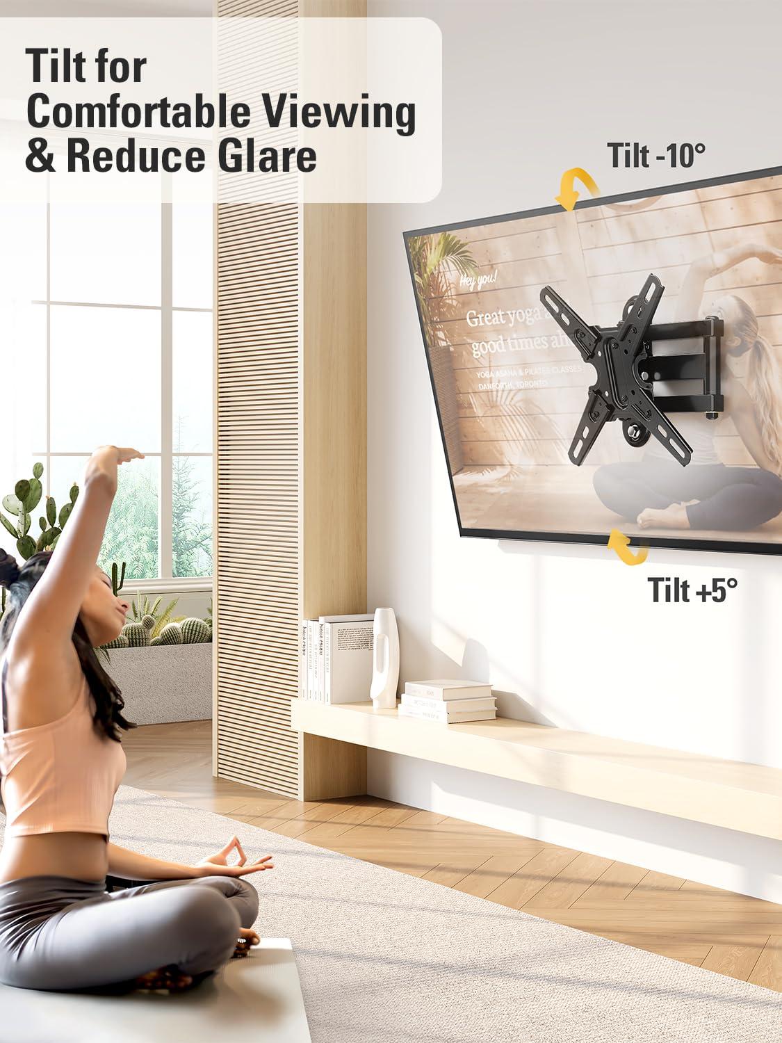 Mounting Dream UL Listed TV Mount Swivel and Tilt for Most 13-42 Inch TVs, Full Motion TV Wall Mount Bracket with Articulating Arm, Max VESA 200x200mm, Loading 50 lbs, MD2465
