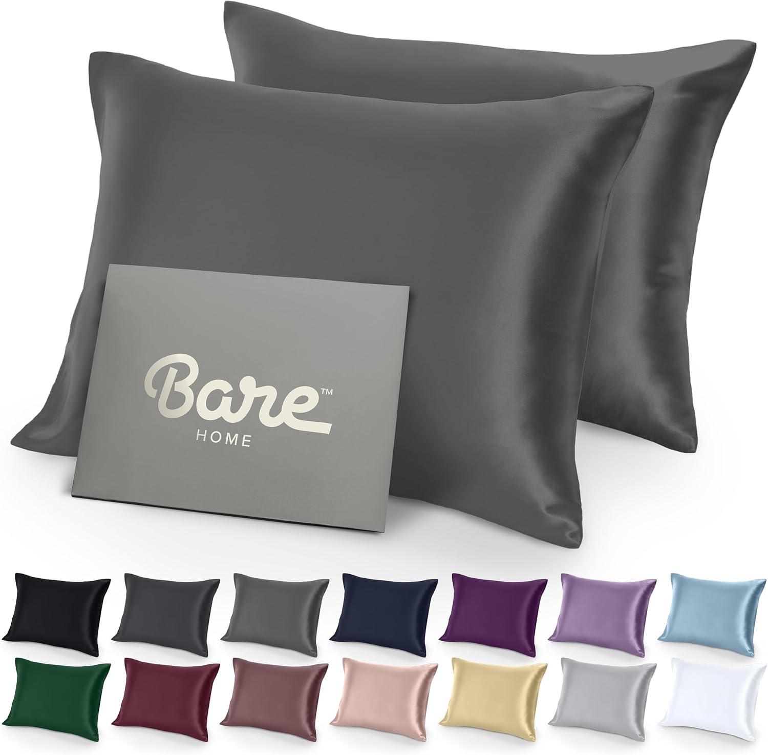 2 Pcs Satin Pillowcase Set for Hair and Skin by Bare Home