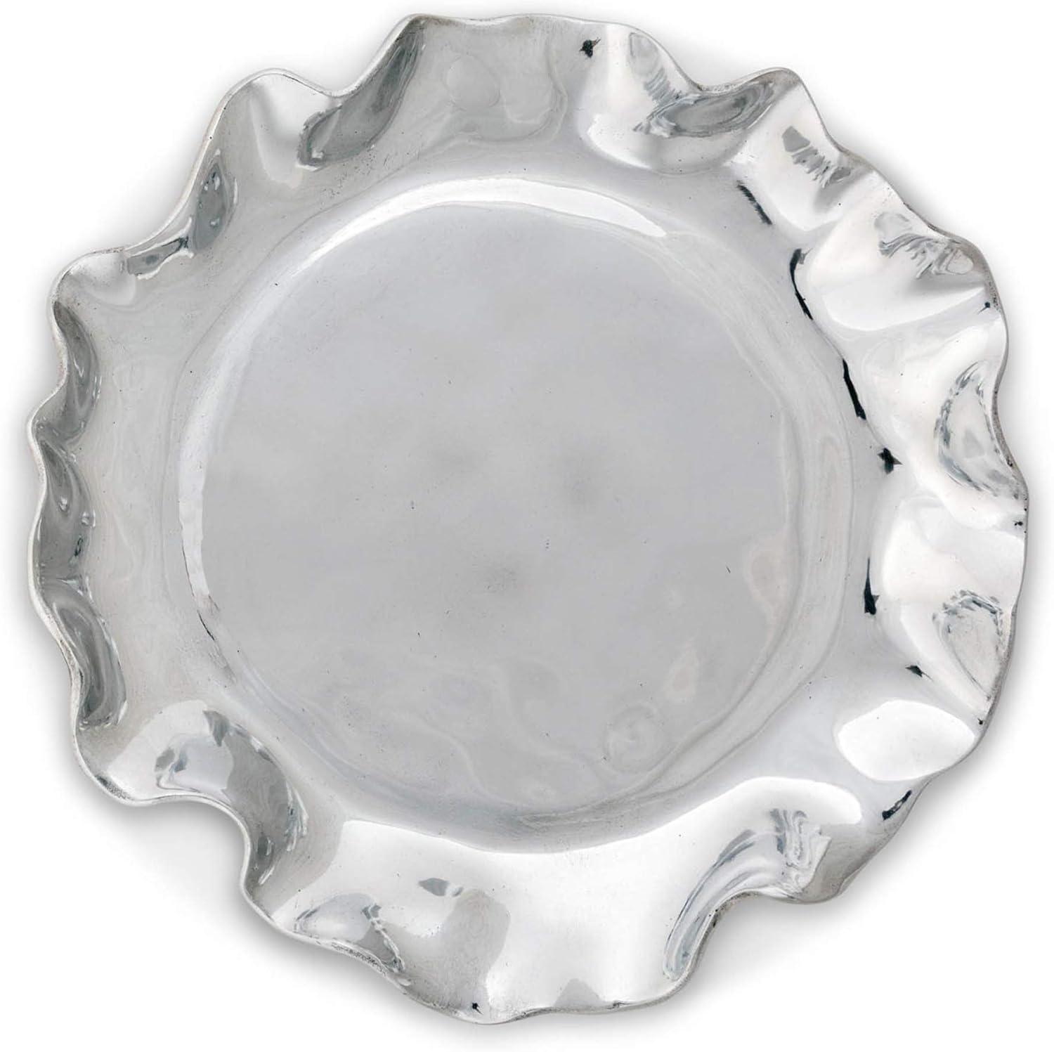 Carmel Polished Aluminum Elevated Serving Tray 9 inch