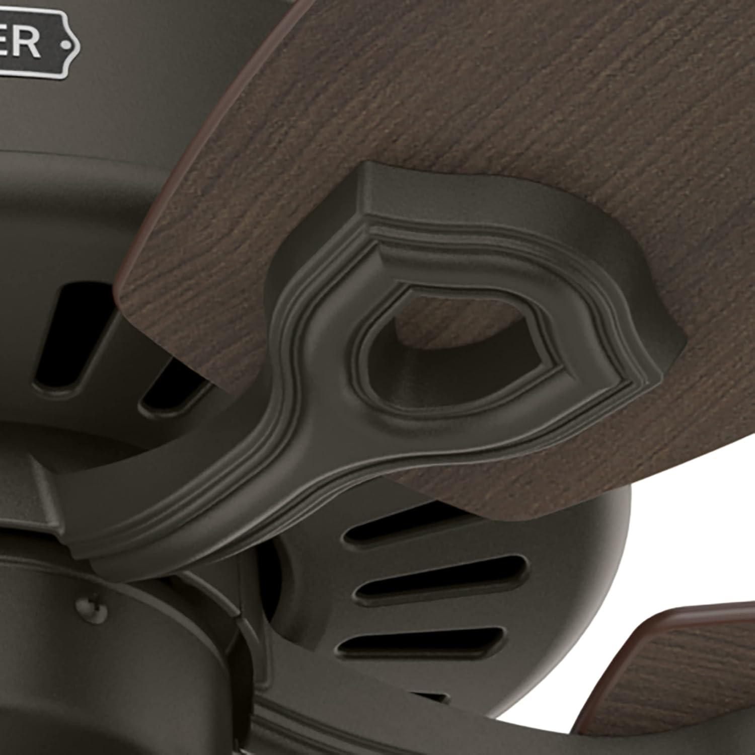 Hunter Fan Builder Plus 52" 5 - Blade Standard Ceiling Fan with Pull Chain and Light Kit Included