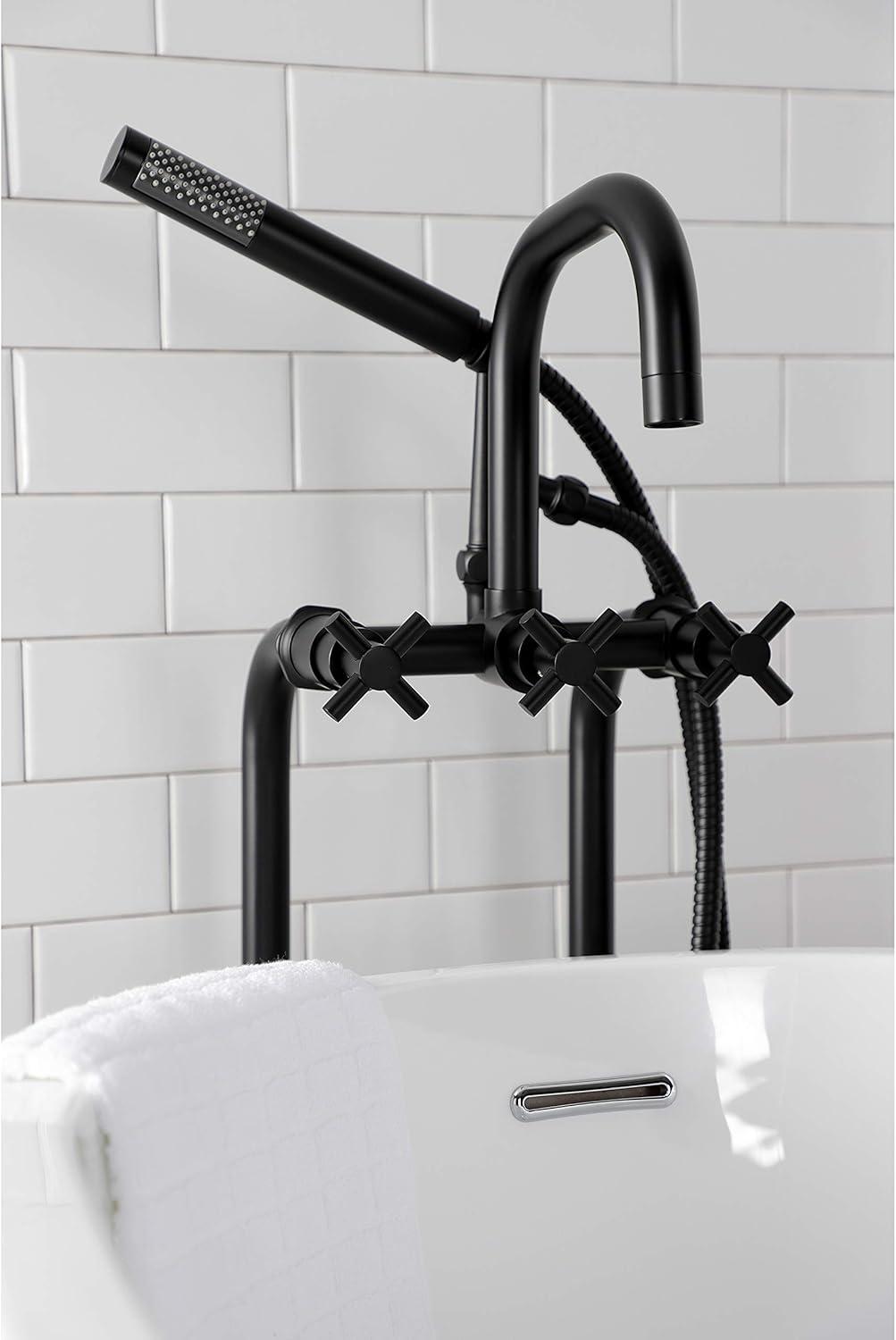 Kingston Brass Concord Freestanding Tub Faucet with Supply Line and Stop Valve