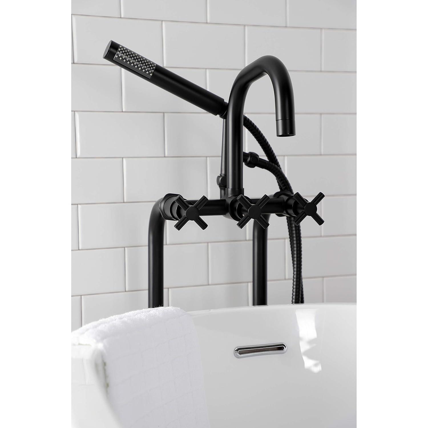 Kingston Brass Concord Freestanding Tub Faucet with Supply Line and Stop Valve