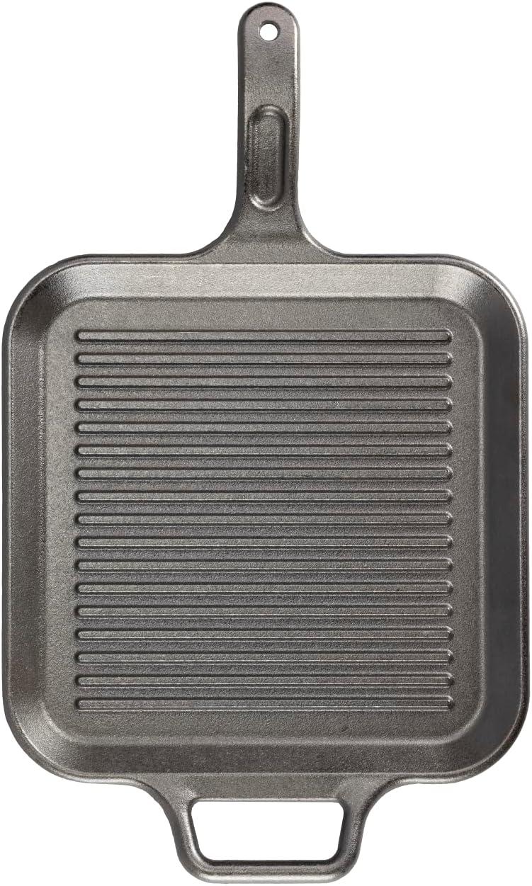 Lodge 12-Inch Black Cast Iron Square Grill Pan