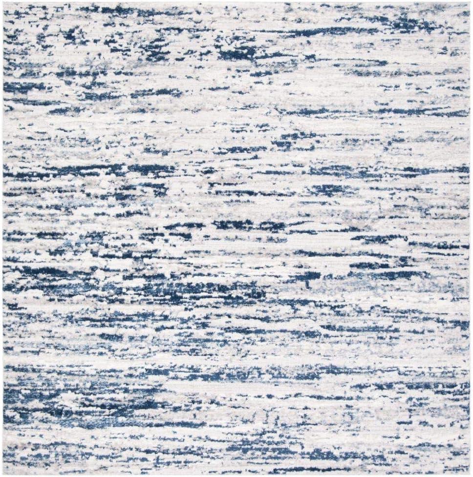 SAFAVIEH Amelia Lester Abstract Area Rug, Grey/Navy, 11' x 11' Square