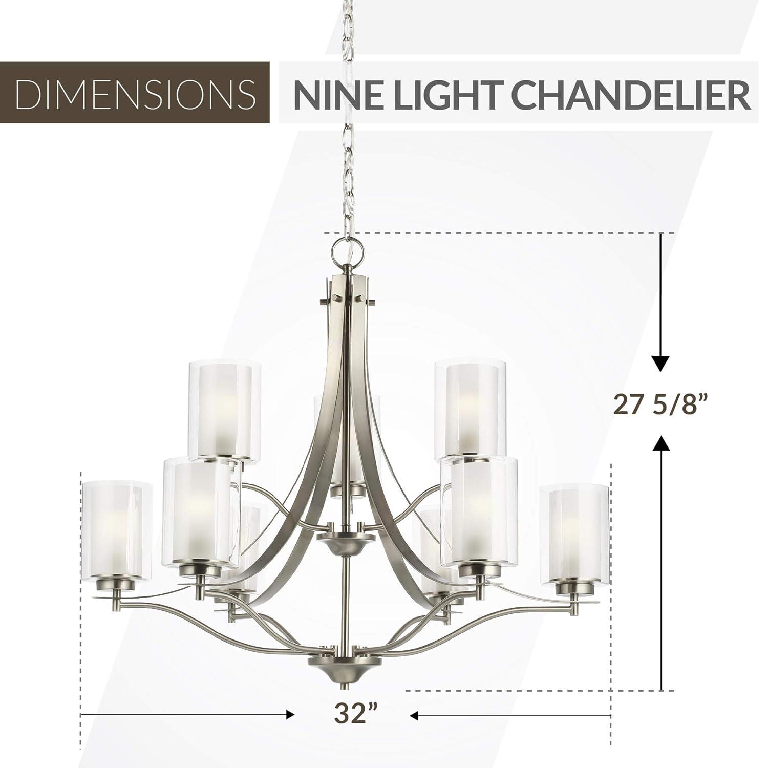Elmwood Park Brushed Nickel 9-Light Empire Chandelier