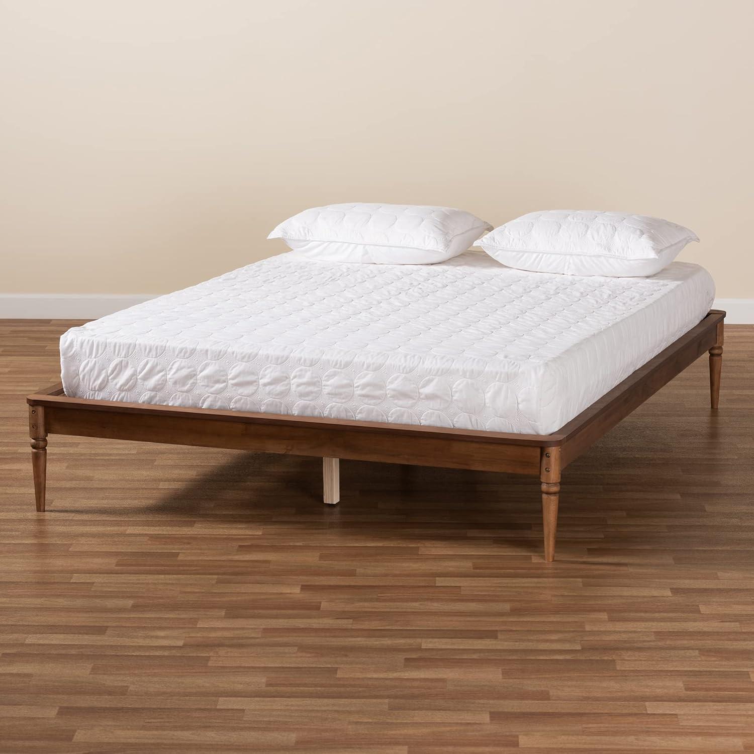 Baxton Studio Tallis Walnut Brown Finished Wood Queen Size Bed Frame