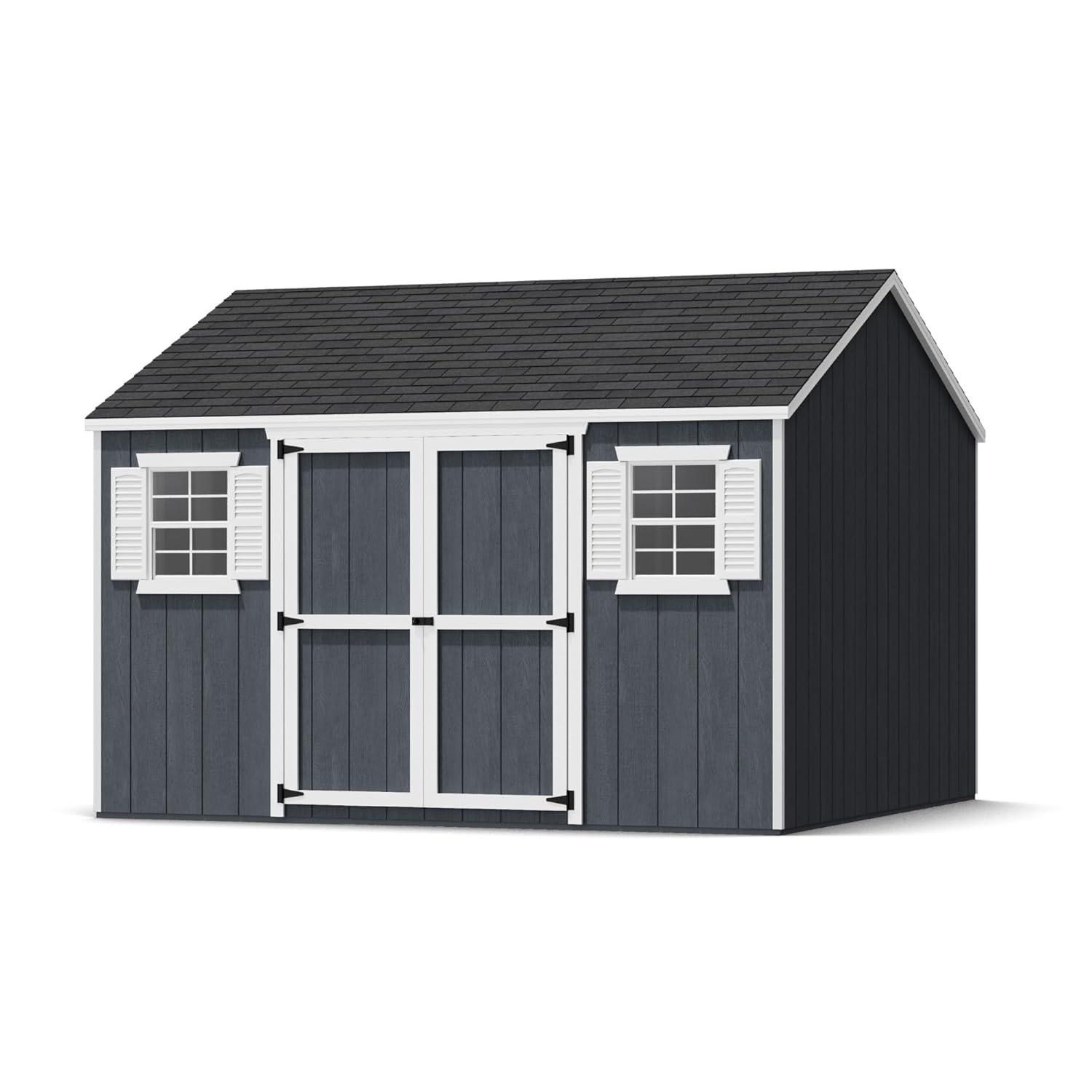 Little Cottage Co. 12x12 Value Workshop Shed with Operable Windows, Outdoor Wood Storage Do-It-Yourself Precut Kit