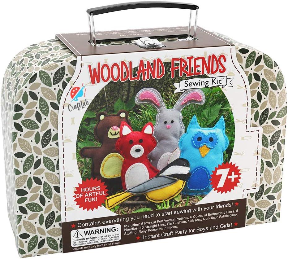 CraftLab Woodland Animals Kids Sewing Craft Kit, Educational Arts & Craft Gift for Boys and Girls Ages 8 to 12