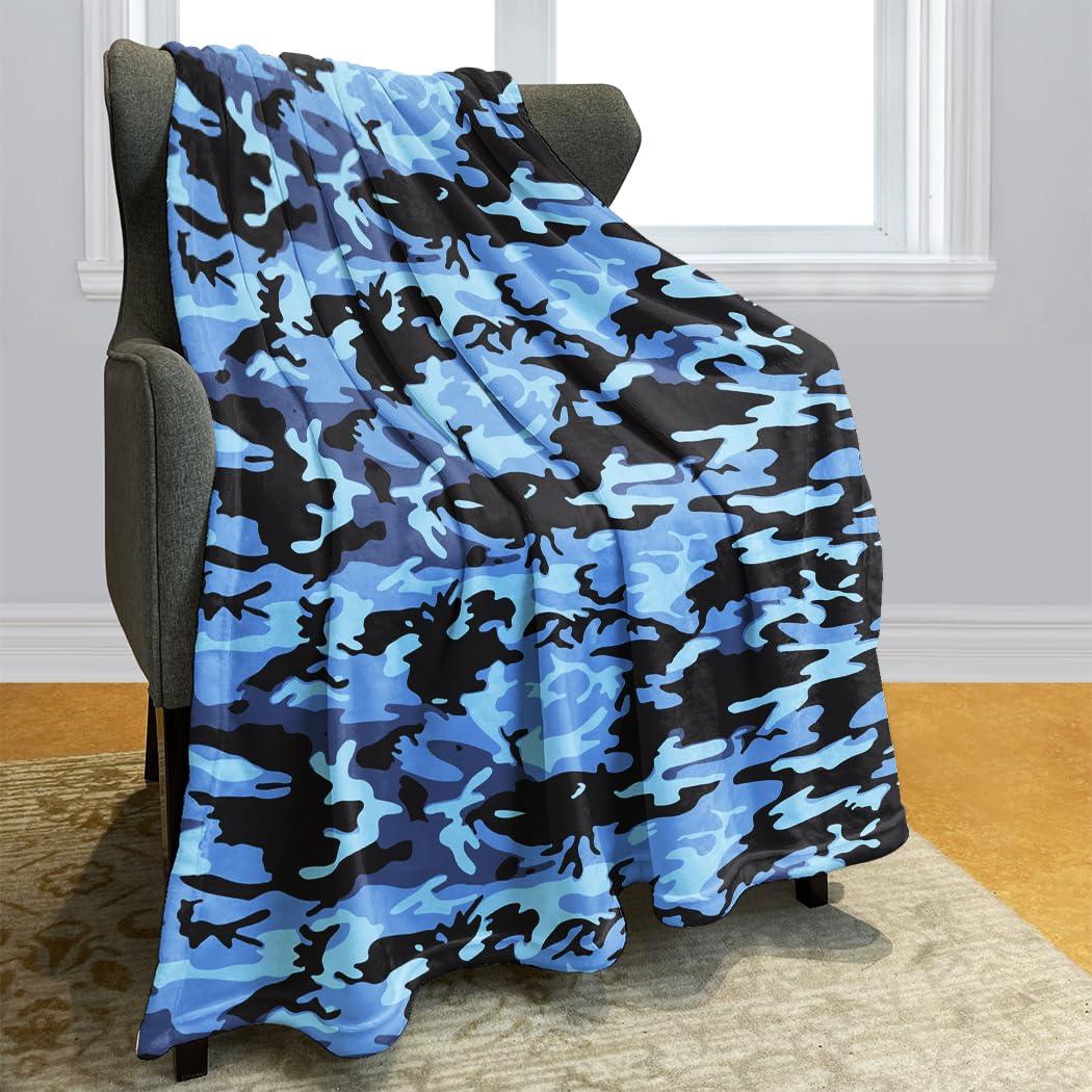 HommomH 60" x 80" Army Blanket Throw Soldier Comfort Warmth Soft Cozy Air Conditioning Easy Care Machine Wash Camouflage