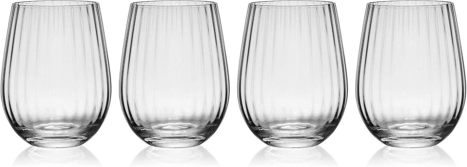 Mikasa Mikasa Optic 18.5-Oz Stemless Wine Glasses, Set Of 4