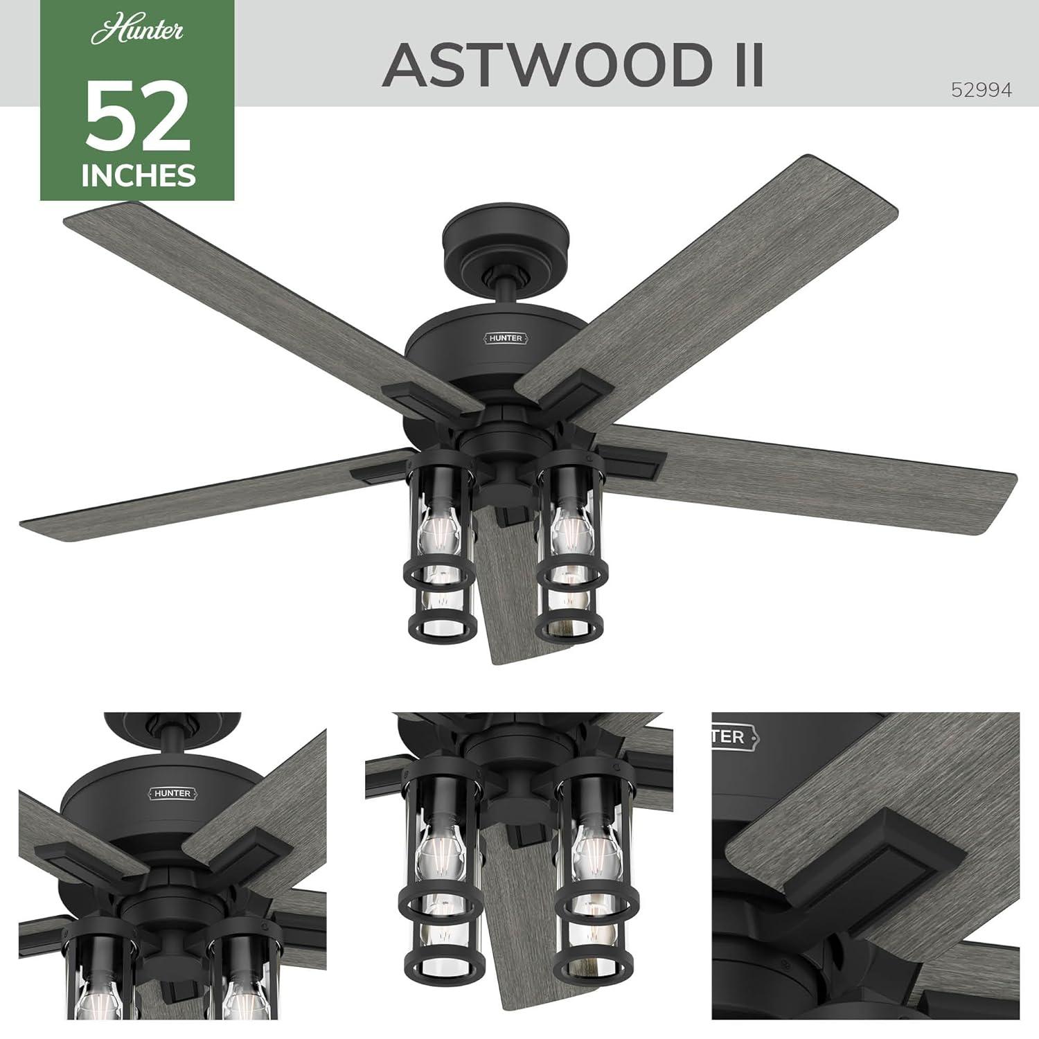 Hunter Fan Hunter 52 inch Astwood II Ceiling Fan with Lights and Remote