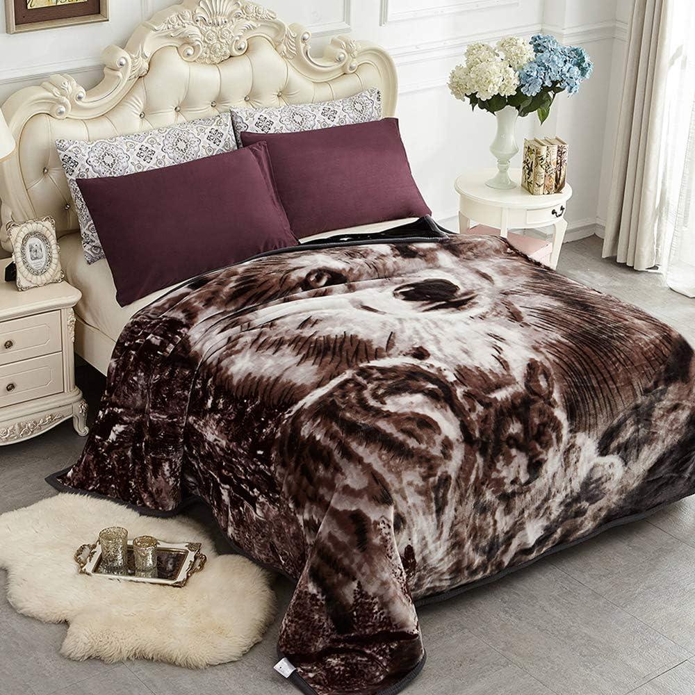 JYK Plush Fleece Blanket Queen Size 91" x 75", 3.7LBs 1 Ply Soft Korean Mink Warm Lightweight Blanket for Bed Couch for Spring Autumn Winter
