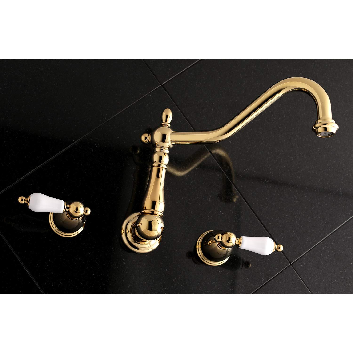 Kingston Brass Heritage Two-Handle 3-Hole Wall Mount Roman Tub Faucet